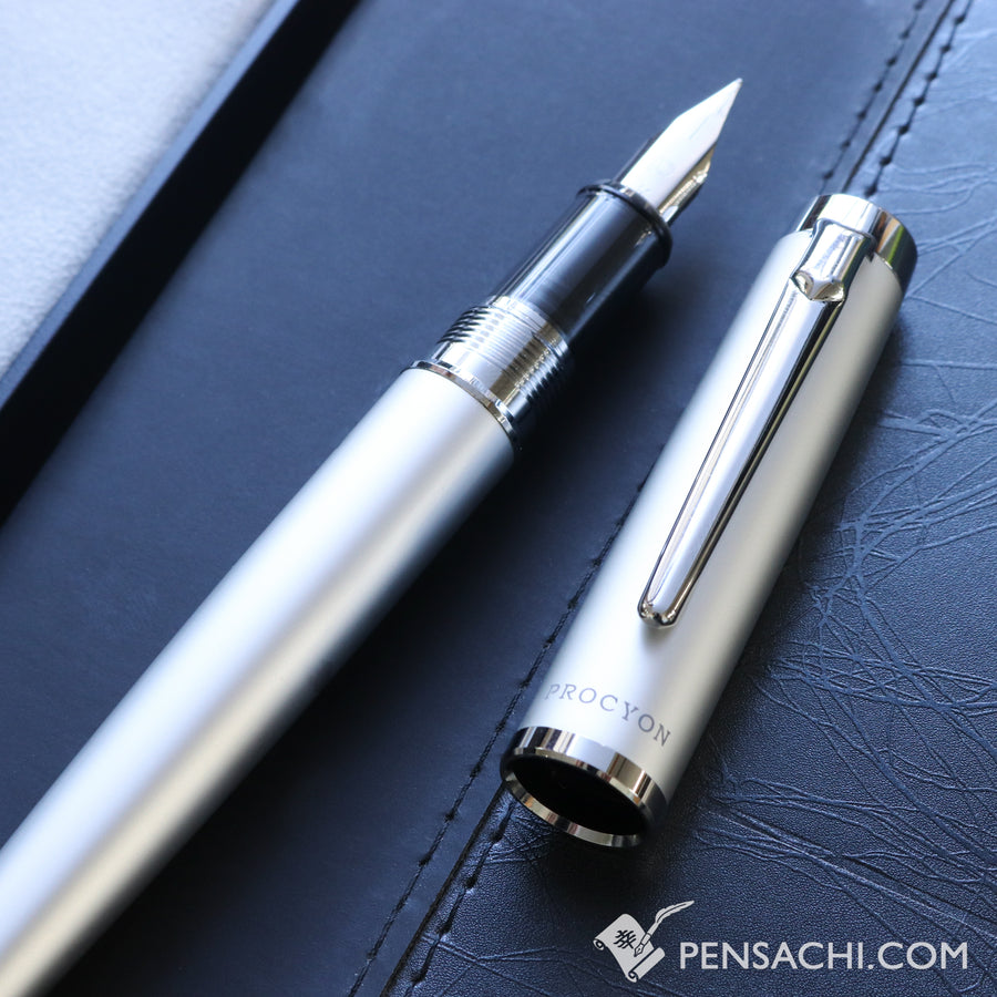 PLATINUM Procyon Luster Fountain Pen - Satin Silver - PenSachi Japanese Limited Fountain Pen