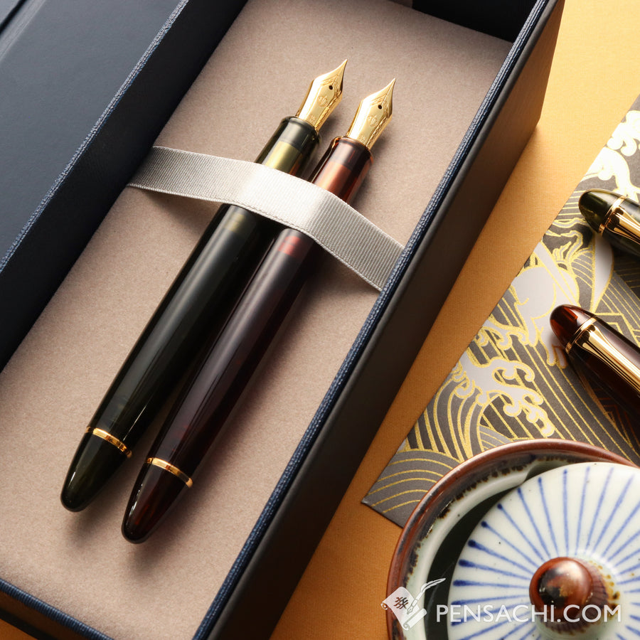 SAILOR Limited Edition 1911 Large (Full size) Set - Dark Green and Walnut Brown - PenSachi Japanese Limited Fountain Pen