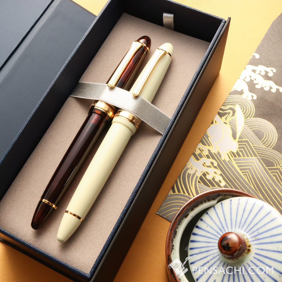 SAILOR Limited Edition 1911 Large (Full size) Set - Walnut Brown and Daisy White - PenSachi Japanese Limited Fountain Pen