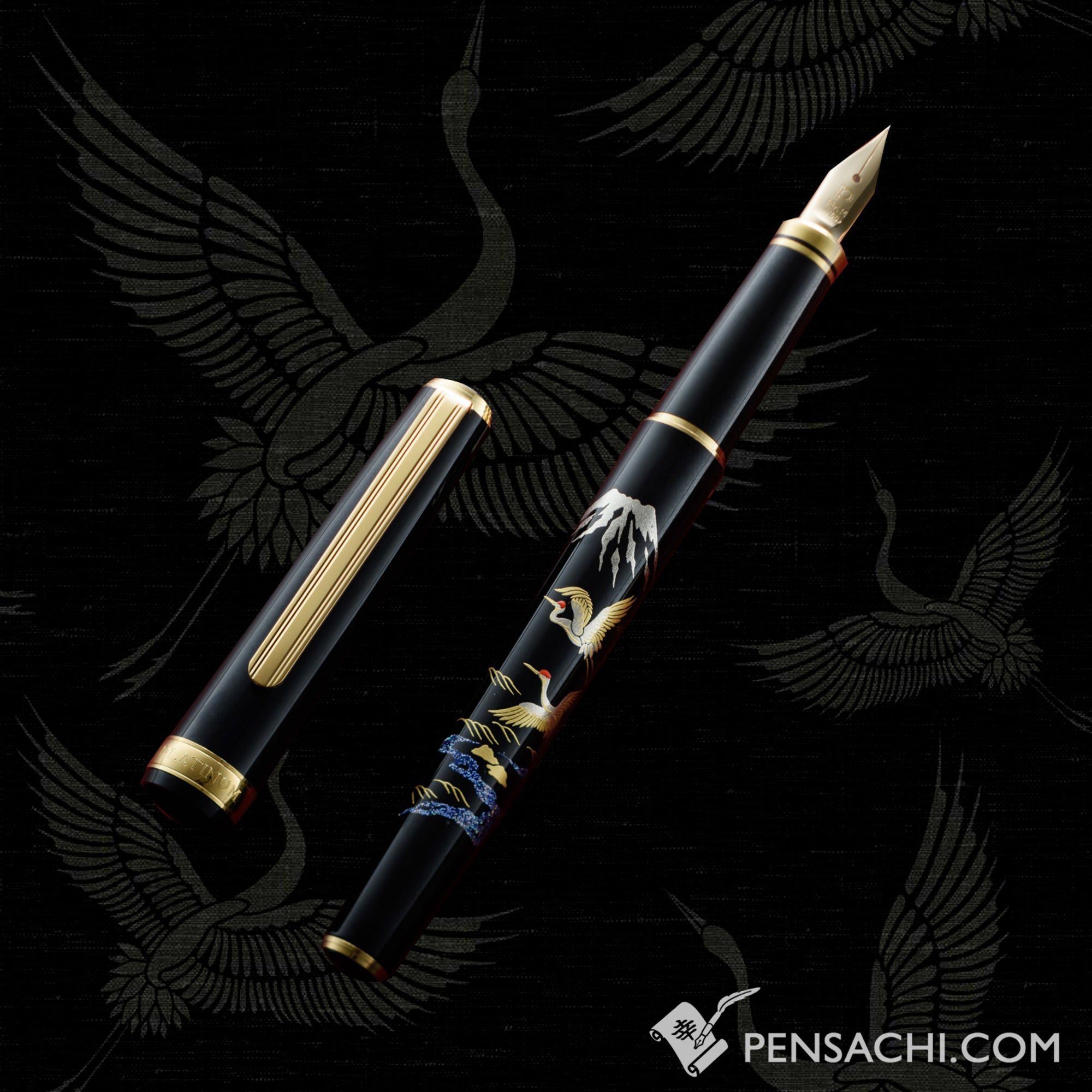 PLATINUM Modern Maki-e Fountain Pen - Crane– PenSachi