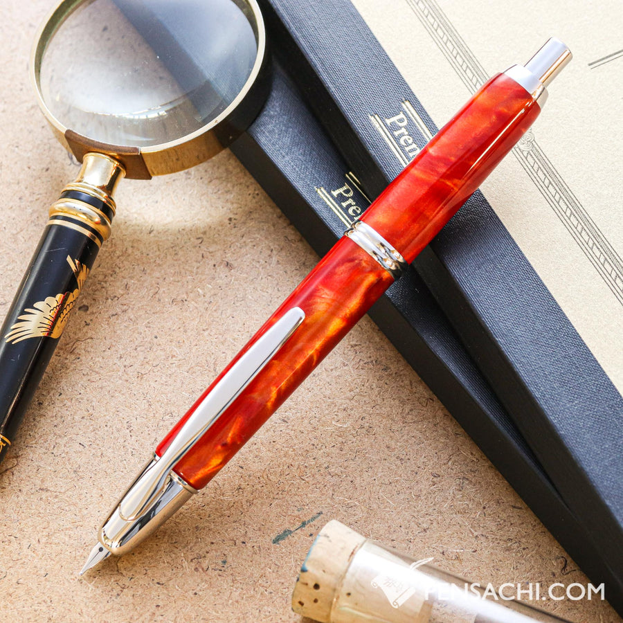 PILOT Vanishing Point Capless SE Fountain Pen - Marble Orange - PenSachi Japanese Limited Fountain Pen