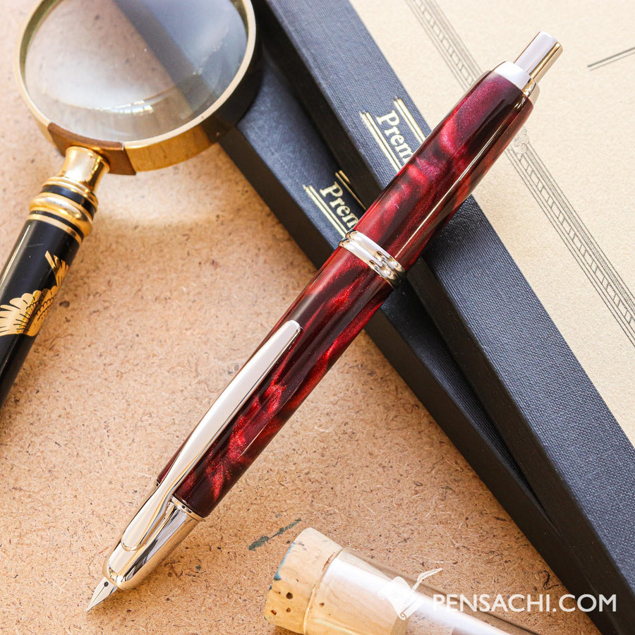 PILOT Vanishing Point Capless SE Fountain Pen - Marble Red - PenSachi Japanese Limited Fountain Pen