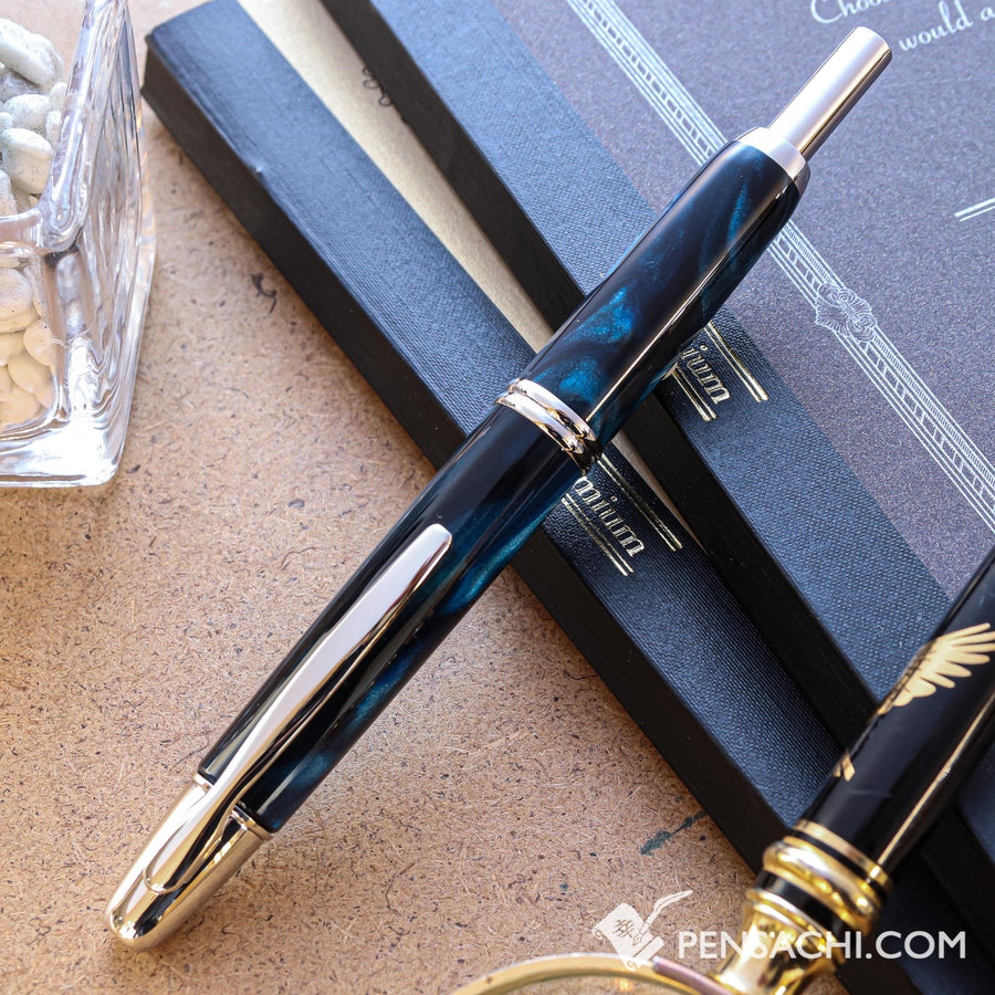 PILOT Vanishing Point Capless SE Fountain Pen - Marble Blue - PenSachi Japanese Limited Fountain Pen