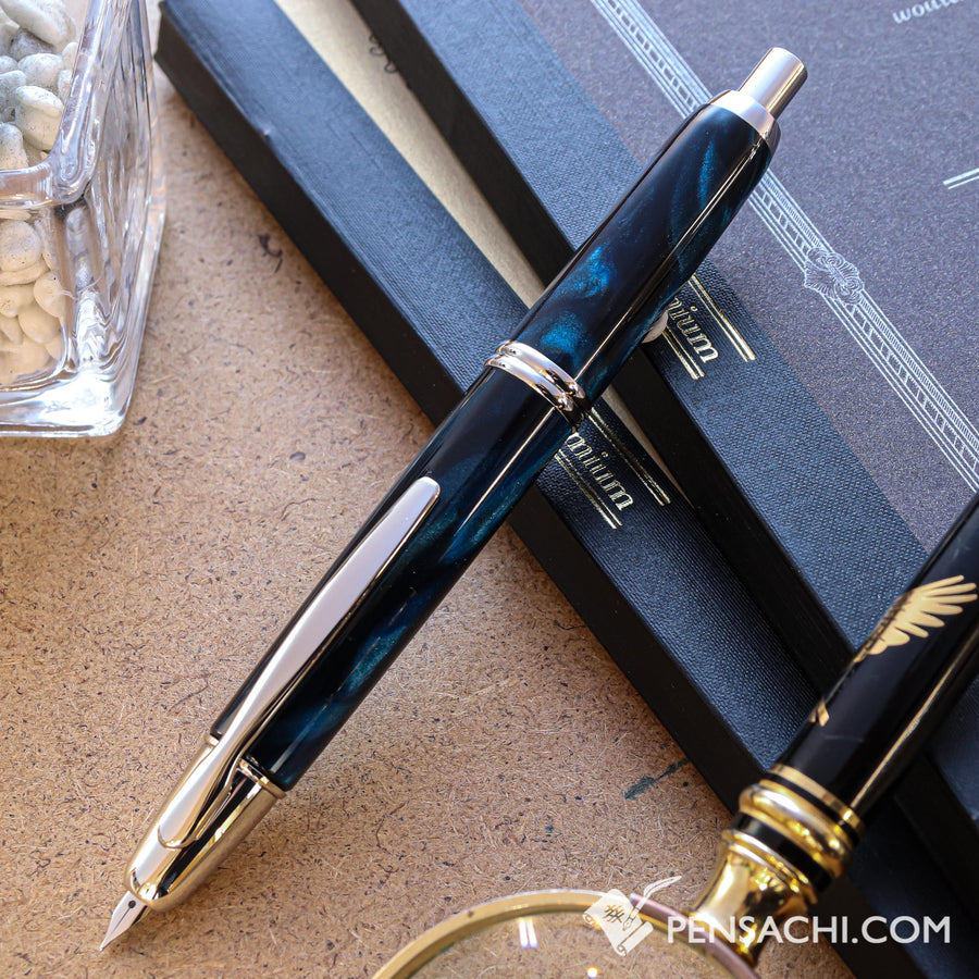 PILOT Vanishing Point Capless SE Fountain Pen - Marble Blue - PenSachi Japanese Limited Fountain Pen