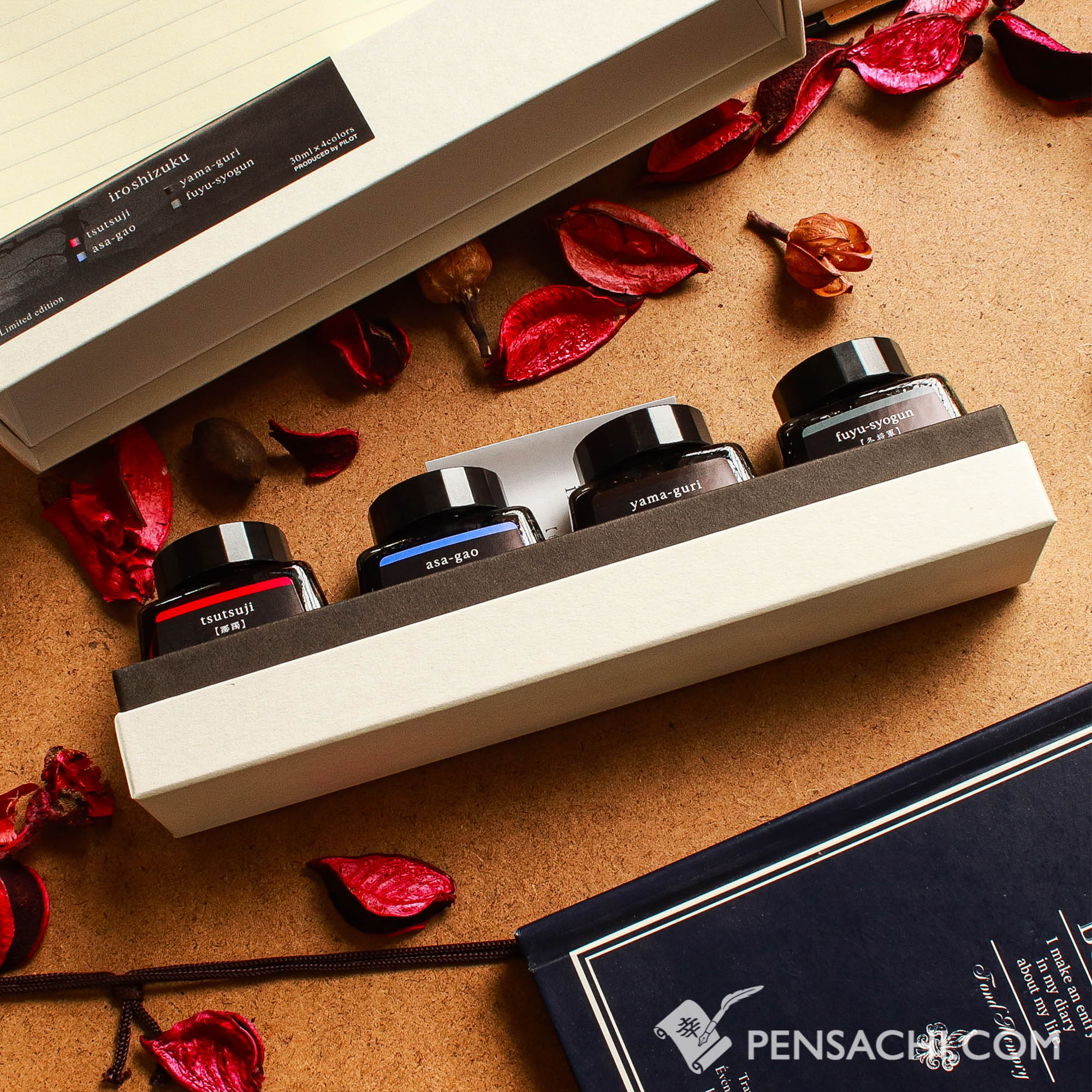 PILOT PRERA & IROSHIZUKU 特別版セット Pilot Limited Edition Iroshizuku Ink 4 Color Set - Zangetsu
