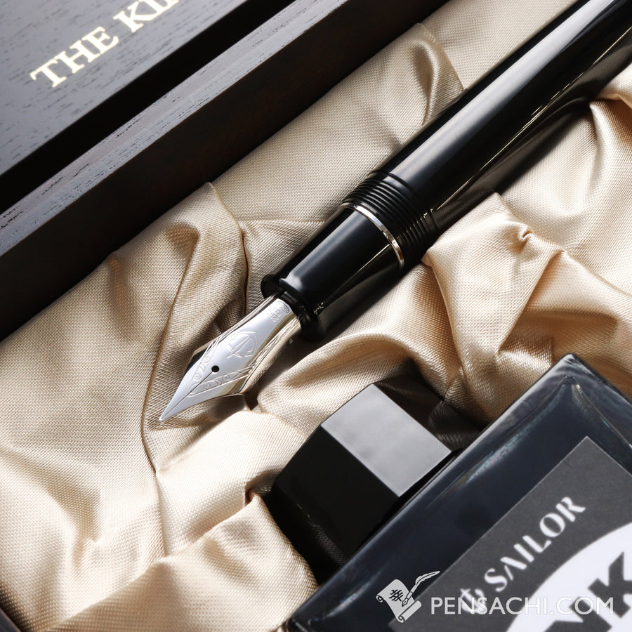 SAILOR King of Pens 1911 Ebonite Fountain Pen - Black Silver - PenSachi Japanese Limited Fountain Pen