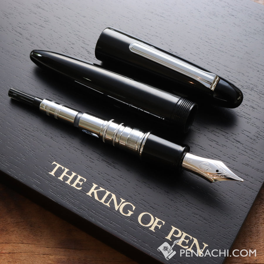 SAILOR King of Pens 1911 Ebonite Fountain Pen - Black Silver - PenSachi Japanese Limited Fountain Pen