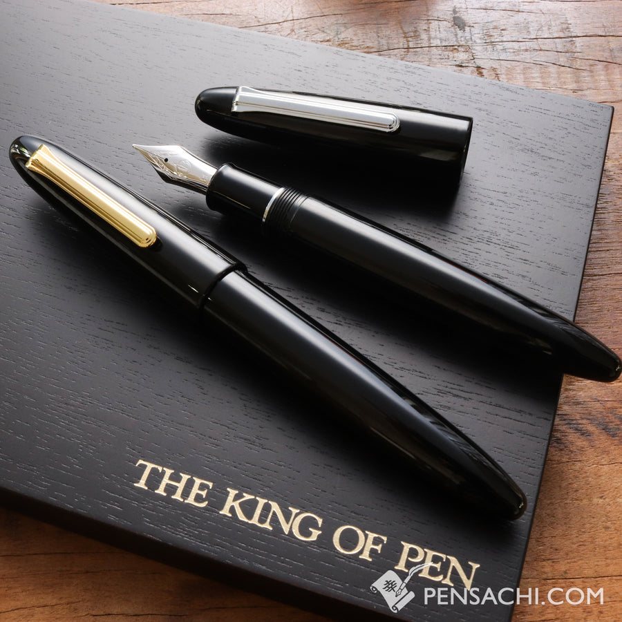SAILOR King of Pens 1911 Ebonite Fountain Pen - Black Silver - PenSachi Japanese Limited Fountain Pen