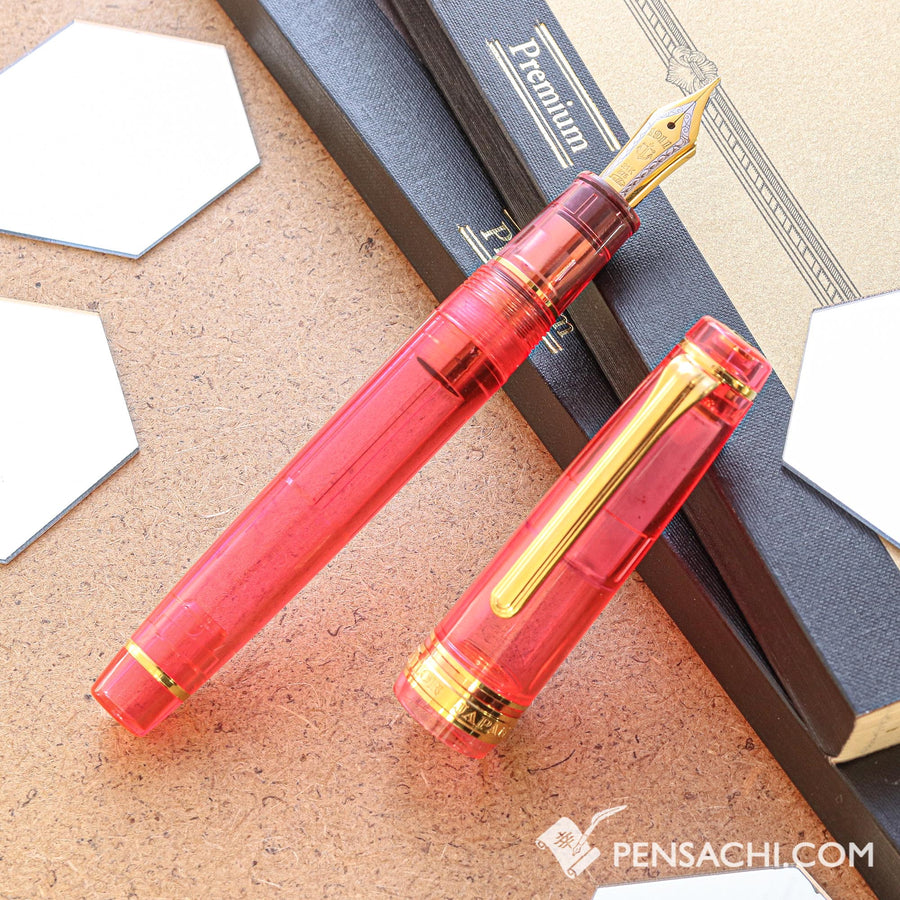 SAILOR Limited Edition Pro Gear Classic Demonstrator Fountain Pen - Ruby Pink - PenSachi Japanese Limited Fountain Pen