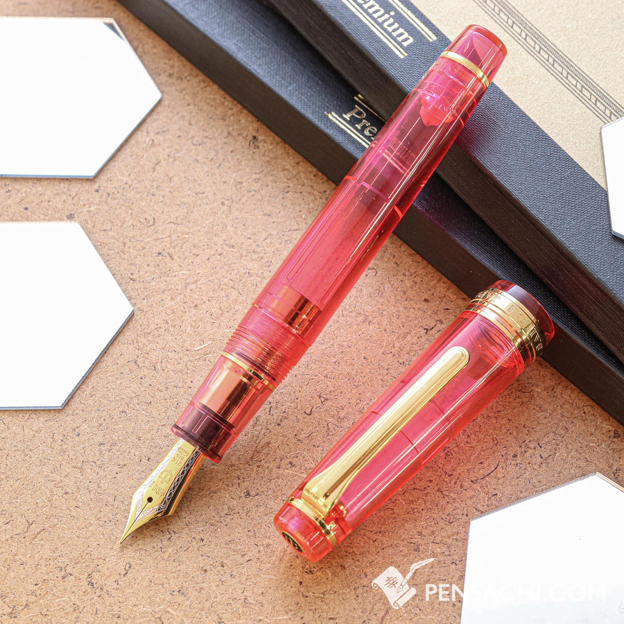 SAILOR Limited Edition Pro Gear Classic Demonstrator Fountain Pen - Ruby Pink - PenSachi Japanese Limited Fountain Pen