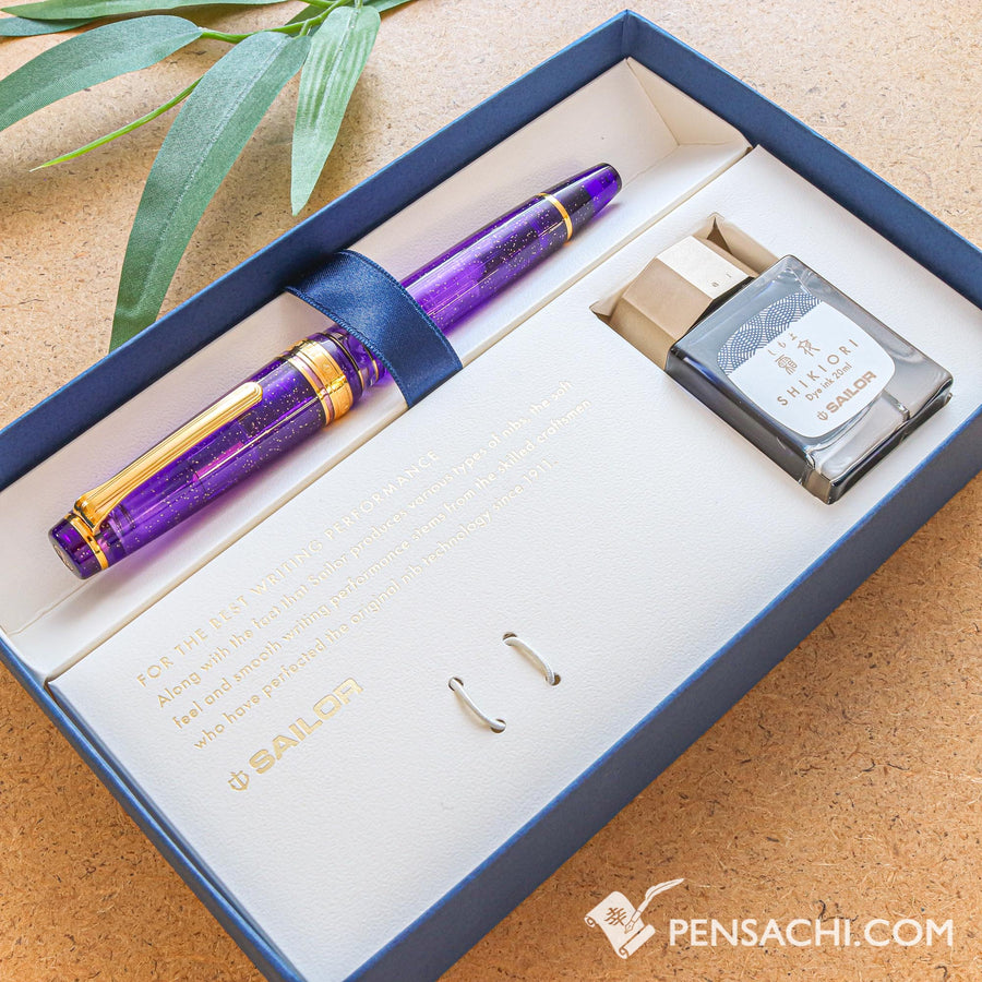 SAILOR Limited Edition Pro Gear Classic Realo Fountain Pen Set - Iris Flower - PenSachi Japanese Limited Fountain Pen