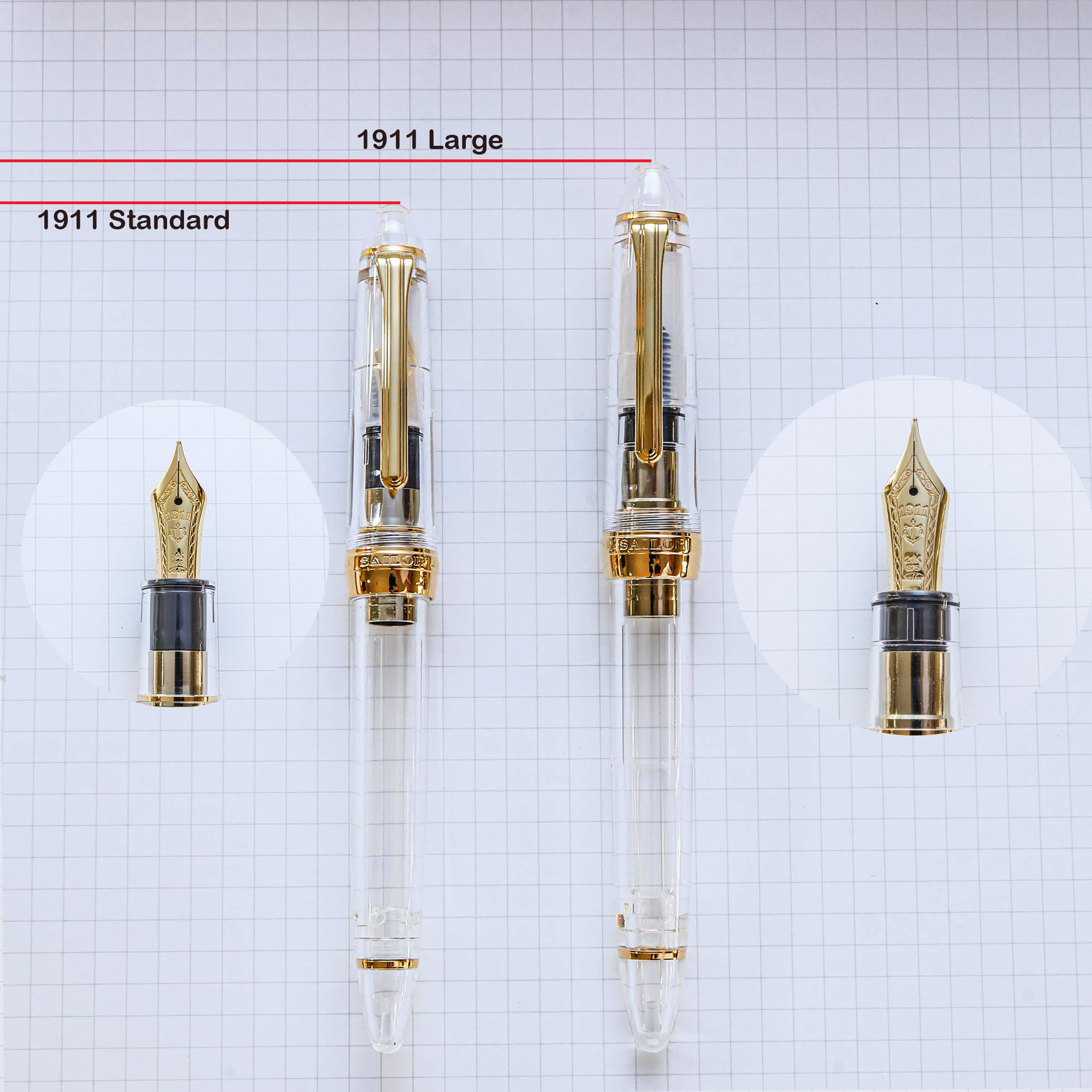 SAILOR 1911 Profit Large Demonstrator Clear21K Gold Fountain Pen