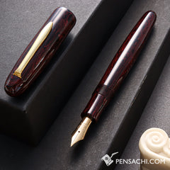 EBOYA Houju (Medium) Ebonite Fountain Pen - Tanshin Red - PenSachi Japanese Limited Fountain Pen
