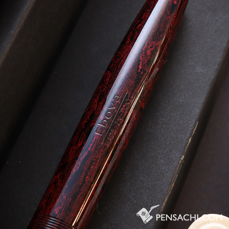 EBOYA Natsume (Large) Ebonite Fountain Pen - Tanshin Red - PenSachi Japanese Limited Fountain Pen